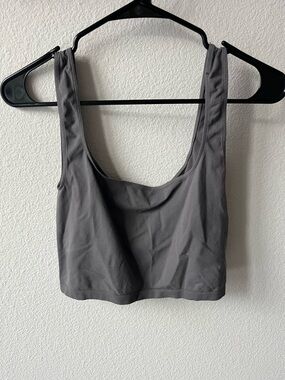 Free People Women’s Grey Scoop Back  Crop Top
